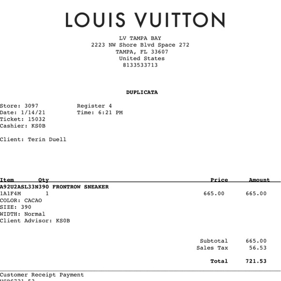 Louis Vuitton Front Row Sneakers - Picture 9 of 9